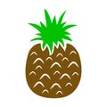 Ananas fruit sign. Sweet fruit simple flat icon - vector